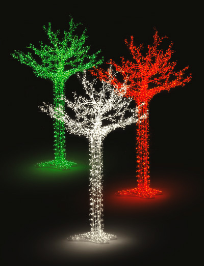 Kolorowe drzewa świetlne